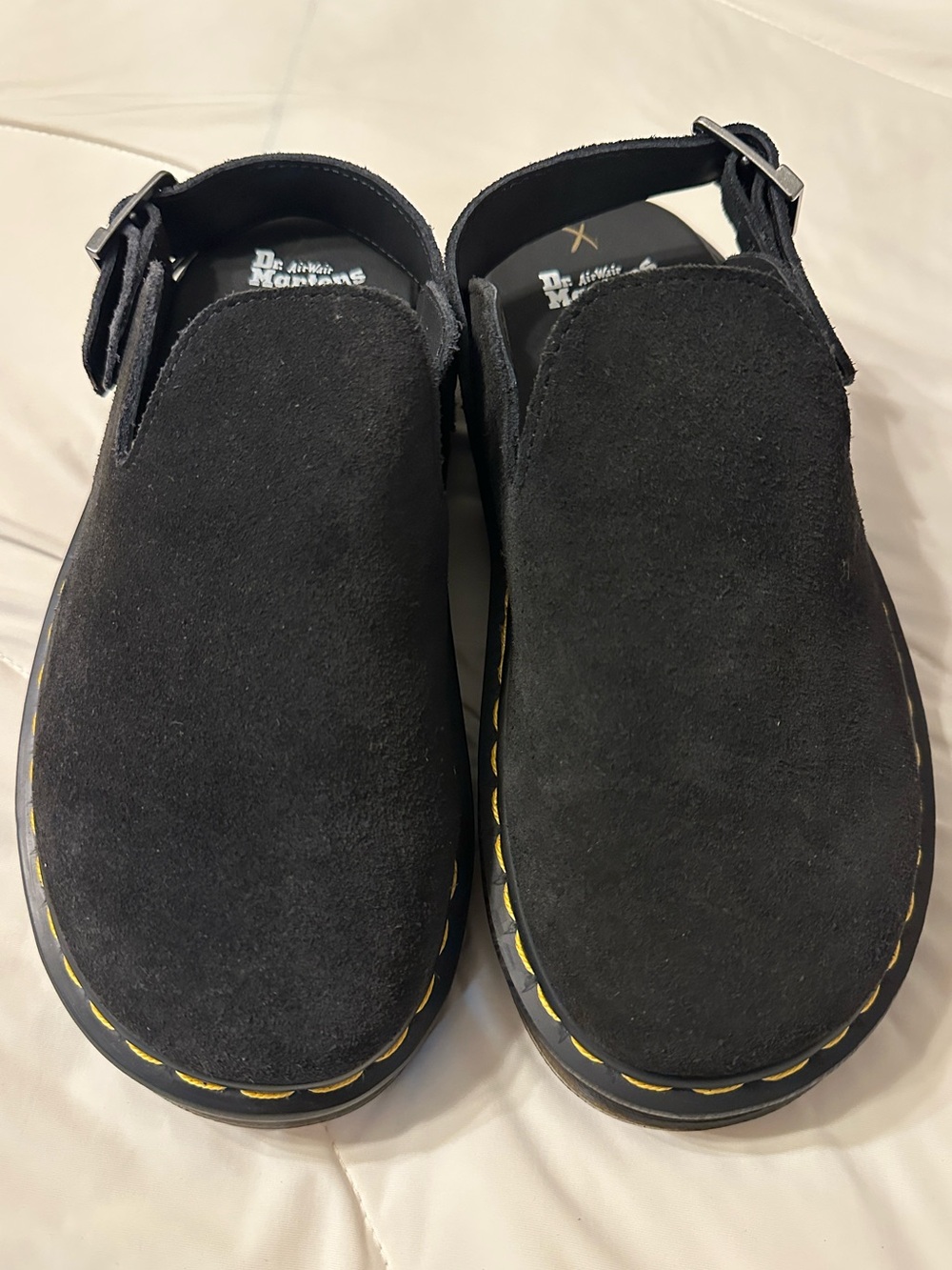 Dr. Martens Black Suede Zebzag Mule - Backstrap Clogs - New - Size 7